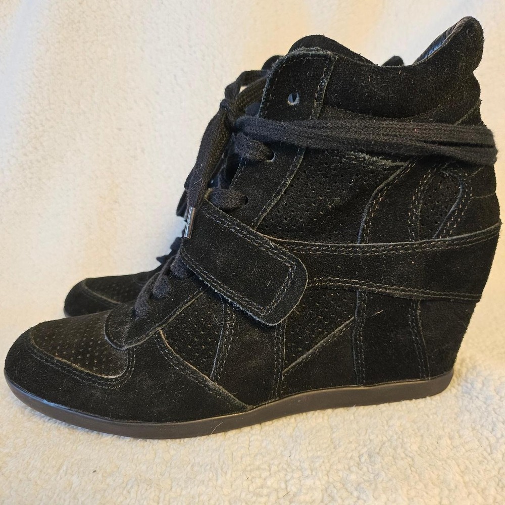 ASH Bowie suede black sneakers with perforated detailing, EU 40